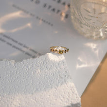 Load image into Gallery viewer, 【Open Ring】Gold/Silver Plated Copper Alloy Rings with Yellow/Green Square Zircon, Chic Daily Jewelry for Women