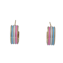 Load image into Gallery viewer, 【Hoop Earrings】Alloy Gold-Plated Colorful Enamel Striped Earrings, Cute &amp; Lively Style for Women