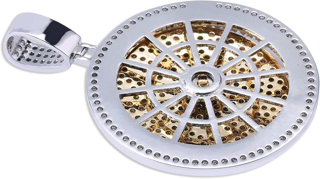 YOSZO Micropave CZ Iced Out Spinner Tree of Life XO Pendant Necklace Hip Hop Jewelry for Men