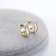 Load image into Gallery viewer, YOSZO Gold Hoop Earrings for Women 18K Gold Plated Iced Out Silver Huggie Earrings for Men Hypoallergenic CZ Diamond Earrings