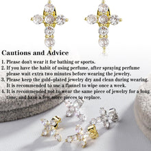 Load image into Gallery viewer, Cross Earrings 14K Gold Plated Dainty Girls Cross Stud Earrings for Women Cubic Zirconia Religious Mens Earring Studs