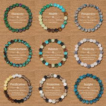 Load image into Gallery viewer, 9PCS Healing Crystal Bracelet Set for Women &amp; Men, 8mm Natural Stone Beaded Bracelets for Anxiety Relief, Good Luck &amp; Protection, Unisex Yoga Meditation Spiritual Jewelry Gift