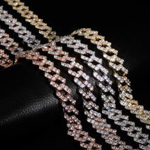 Charger l&#39;image dans la galerie, YOSZO 12mm 6 Times 14K Gold Plated Miami Cuban Link Chain Iced out Prong Setting Bling CZ Rapper Choker Chain Necklace for Women (Gold, 18)