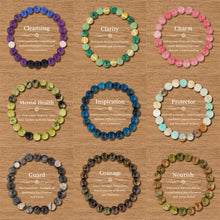 Load image into Gallery viewer, 9PCS Healing Crystal Bracelet Set for Women &amp; Men, 8mm Natural Stone Beaded Bracelets for Anxiety Relief, Good Luck &amp; Protection, Unisex Yoga Meditation Spiritual Jewelry Gift