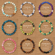 Load image into Gallery viewer, 9PCS Healing Crystal Bracelet Set for Women &amp; Men, 8mm Natural Stone Beaded Bracelets for Anxiety Relief, Good Luck &amp; Protection, Unisex Yoga Meditation Spiritual Jewelry Gift