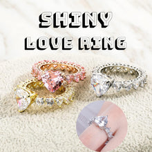 Load image into Gallery viewer, YOSZO Pink Heart Baguette Rings 14K Gold Silver Plated 5A+ Cubic Zirconia Iced Out Bling Promise Wedding Band Love Rings For Women Fashion