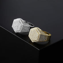 Charger l&#39;image dans la galerie, YOSZO Mens Iced Out CZ Hexagon Bling Pinky Ring 18k gold Plated Hip Hop Ring for Men