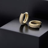 YOSZO Iced Out Hoop Earrings Cubic Zirconia Huggie Cartilage Cuff Diamond Hypoallergenic 14K Gold Plated Luxury Fashion Round Circle Earrings Jewelry Gift for Men Women