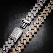 Charger l&#39;image dans la galerie, YOSZO 20MM 6 Times 14k Gold Plated Cuban Link Chain Full Iced Out Bling Round Baguette Cut Cubic Zirconia with Prong Setting Simulated Diamond Chain Choker Necklace for Men Women
