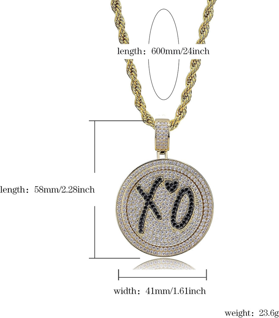 YOSZO Micropave CZ Iced Out Spinner Tree of Life XO Pendant Necklace Hip Hop Jewelry for Men