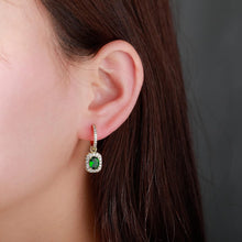 Charger l&#39;image dans la galerie, YOSZO Dangle Earrings Gold Hoop Earrings for Women Chunky Drop Emerald Green 14K Gold Plated Cubic Zirconia Iced Cushion Earrings Trendy Fashion Jewelry Gift