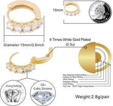 Load image into Gallery viewer, YOSZO Gold Hoop Earrings 14K Gold Silver 5A+ Diamond Cubic Zirconia Hoop Huggie Earrings Cartilage Hypoallergenic Hoop Cuff Earrings For Men Women