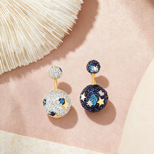 Charger l&#39;image dans la galerie, Celestial Earrings for Women, 14K Gold Plated 925 Sterling Silver, Dual-Ball Design with Star Accents, Hypoallergenic Statement Earrings, Daily Luxury Jewelry Gift for Lover
