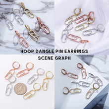 Charger l&#39;image dans la galerie, YOSZO Iced Out Dangle Hoop Earrings 14K Gold Silver 5A+ Cubic Zirconia Star Pin Lock Key Cartilage Hoop Dangle Drop Earrings For Men Women