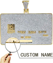 Cargar imagen en el visor de la galería, YOSZO Pendant Necklace Men Rope Gold Chain for Women Iced out 18K Gold Plated Cubic Zirconia V Card Pendant Chain Custom Name Necklace 24 Stainless Steel