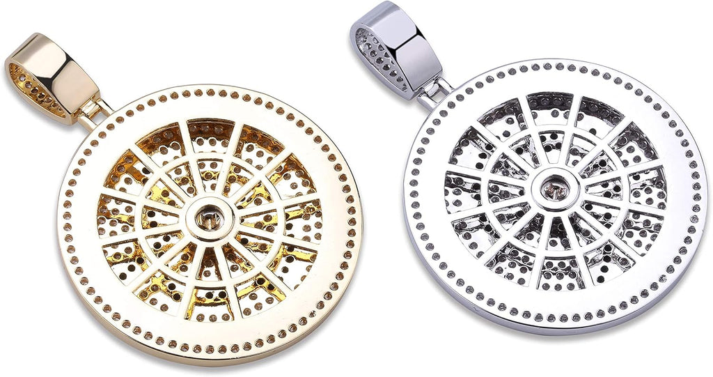 YOSZO Micropave CZ Iced Out Spinner Tree of Life XO Pendant Necklace Hip Hop Jewelry for Men