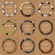 Load image into Gallery viewer, 9PCS Healing Crystal Bracelet Set for Women &amp; Men, 8mm Natural Stone Beaded Bracelets for Anxiety Relief, Good Luck &amp; Protection, Unisex Yoga Meditation Spiritual Jewelry Gift