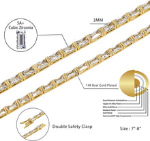 Charger l&#39;image dans la galerie, YOSZO Gold Tennis Bracelet Men Silver Bracelet for Women 1Row 3/4/5/6mm Iced out Cubic Zirconia 14K Gold Plated Gold Jewelry Minimalistic Accessory