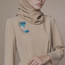 Load image into Gallery viewer, Flying Wing Crystal Brooch | Silver-Blue &amp; Gold-Pink Gradient Sparkle for Evening &amp; Formal Looks