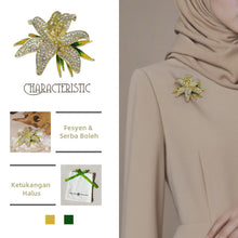 Load image into Gallery viewer, Kerongsang Bunga Lily, Diperbuat daripada Aloi dengan Rhinestones, Rekaan Elegan, Barang Kemas Bunga Oriental, Untuk Wanita pin  brooch