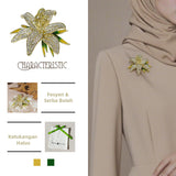 Kerongsang Bunga Lily, Diperbuat daripada Aloi dengan Rhinestones, Rekaan Elegan, Barang Kemas Bunga Oriental, Untuk Wanita pin  brooch