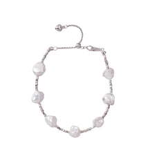 Load image into Gallery viewer, 【Bracelet】Baroque Natural Pearl Bracelet, Silver Chain with Irregular Pearl, Classic Lightweight Design for Women Everyday Wear