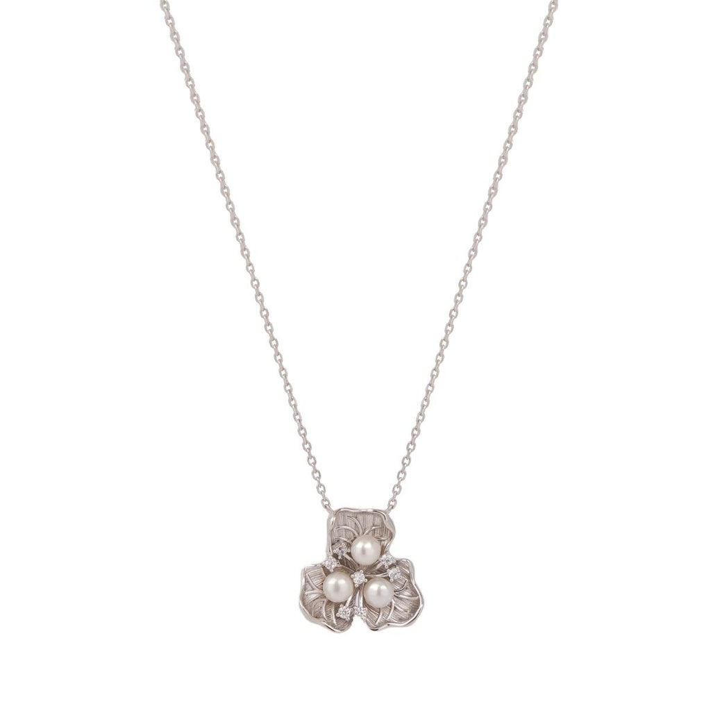 【Jewelry Set】Silver-Made Floral with Natural Freshwater Pearl Jewelry Set, Necklace, Earrings, Ring, Delicate Elegant Jewelry Set for Women