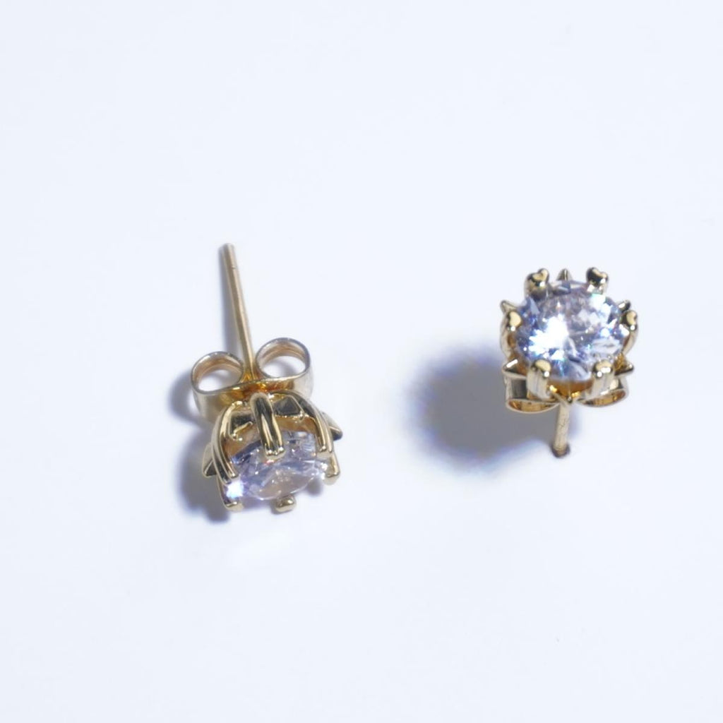 【Stud Earrings】7MM Delicate Claw Gold-Plated Zircon Earrings, Sparkling Daily & Party Jewelry for Women