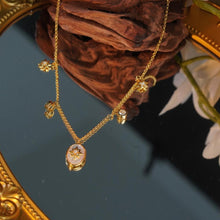 Load image into Gallery viewer, Starry Seashell Pendant Necklace with Gold-Plated Chain + Zircon Accents, Romantic &amp; Elegant Jewelly for Women
