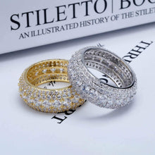Load image into Gallery viewer, YOSZO 10MM Diamond Ring For Men 14K Gold Plated 5A+ Cubic Zirconia Iced Out Anniversary Wedding Engagement Band Pinky Ring For Men