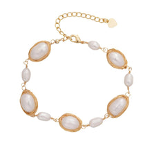 Load image into Gallery viewer, 【Bracelet】Copper Woven Chain with Natural Freshwater Pearl Bracelet, Women Shining Elegant Gift