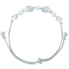 Load image into Gallery viewer, Elegant Silver-Tone Bracelet with Cat&#39;s Eye &amp; Zircon Stones, Adjustable Chain, Luxury Jewelry Gift for Women