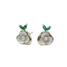 Load image into Gallery viewer, 【Stud Earrings】Gold Tone, Mother - of - Pearl &amp; Pearl, Zircon Leaf, Delicate &amp; Elegant, For Fashion Lovers