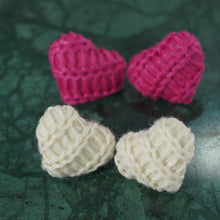 Load image into Gallery viewer, 【Stud Earrings】Pink &amp; White Knitted Heart Studs,Cute Sweet Style for Young Women