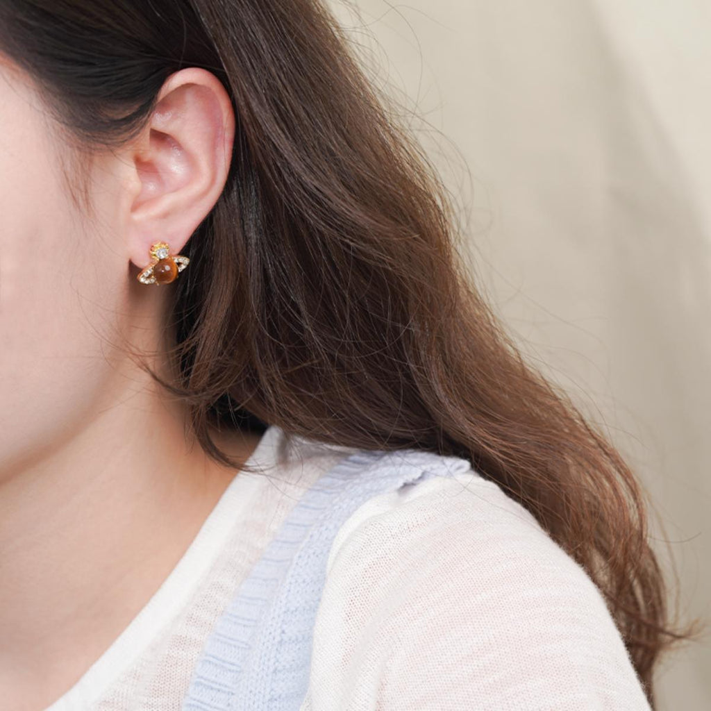 【Stud Earrings】Gold-Plated Saturn-Style Studs - Delicate Gifts for Girlfriend