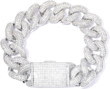 Charger l&#39;image dans la galerie, YOSZO Hip Hop 20mm Miami Cuban Chains Bracelet Iced Out Paved Bling Round CZ for Men