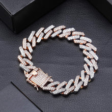 Carica l&#39;immagine nel visualizzatore di Gallery, YOSZO Hip Hop 14mm Miami Cuban Link Chains Fully Iced Out Bling CZ Rapper Bracelet for Men