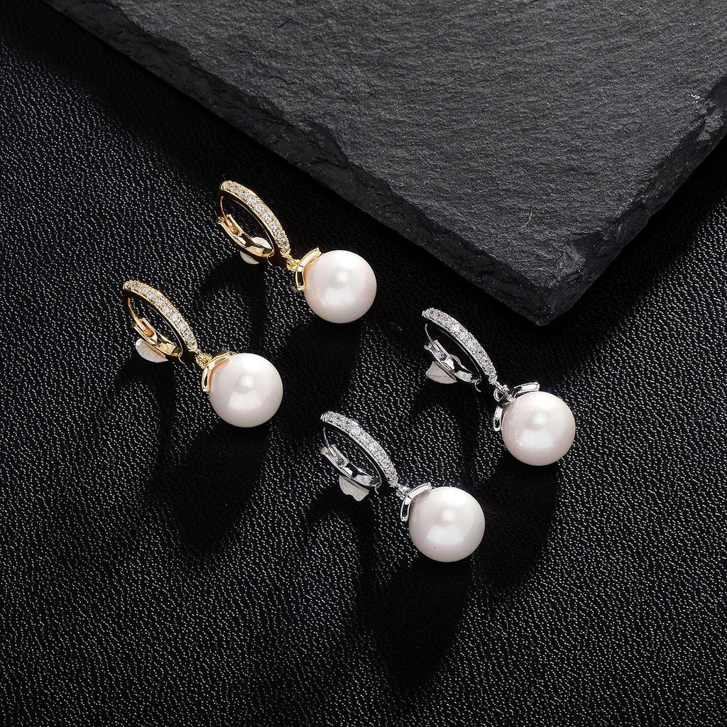 YOSZO Earrings for Women 18K Gold Plated Pearl Earrings Silver Earrings for Women Heart Earrings Dangle Cartilage Earring