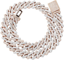 Charger l&#39;image dans la galerie, YOSZO Cuban Link Chain for Men 14mm 6 Times 14K Gold Plated Iced out Lab Diamond Miami Curb Cadenas De Oro Para Hombres Choker for Women with Box Clasp Hip Hop