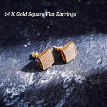 Carregar imagem no visualizador da galeria, YOSZO 925 Sterling Silver Square Screw Stud Earrings 14K Gold 5A+ Cubic Zirconia Iced Out Square Screw Back Hypoallergenic Cube Large Stud Earrings For Men Women