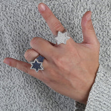 Charger l&#39;image dans la galerie, YOSZO Gold Ring Star Men Diamond Ring Iced out Cuic Zirconia 14K Gold Silver Plated Punk Band Hexagram Gold Jewelry 7-11