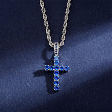 Laden Sie das Bild in den Galerie-Viewer, YOSZO 18K Gold Plated Iced Out Cubic Zirconia Classic Ankh Nail Mini Cross Egyptian Pendant Necklace Hip Hop Jewelry for Men Women with Stainless Rope Chain