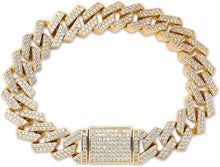 Laden Sie das Bild in den Galerie-Viewer, YOSZO 14mm 6 Times 14K Gold Filled Iced out Lab Diamond Miami Cuban Link Bracelet for Men with Box Clasp Hip Hop