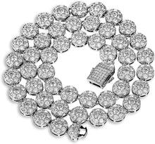 Laden Sie das Bild in den Galerie-Viewer, YOSZO Tennis Necklace for Women Silver Chain Choker Necklace 1Row 10mm 14K Gold Plated Cubic Zirconia Tennis Link Chain for Men 16/18/20/24inches