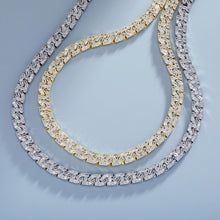 Charger l&#39;image dans la galerie, YOSZO Cuban Link Chain for Men Gold Jewelry Silver Baguette Diamond Miami Choker Necklace for Women 9mm Iced out 14K Gold Plated Gifts for Women