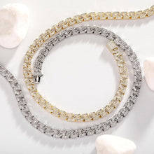 Charger l&#39;image dans la galerie, YOSZO Cuban Link Chain for Men Gold Jewelry Silver Baguette Diamond Miami Choker Necklace for Women 9mm Iced out 14K Gold Plated Gifts for Women
