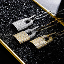 Cargar imagen en el visor de la galería, YOSZO 14K Gold Plated Iced out Lock Pendant Necklace for Women and Men Punk Rock Egirl Eboy Aesthetic Chains Collection Gifts