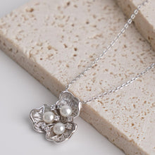 Load image into Gallery viewer, 【Jewelry Set】Silver-Made Floral with Natural Freshwater Pearl Jewelry Set, Necklace, Earrings, Ring, Delicate Elegant Jewelry Set for Women