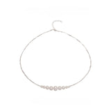【Necklace】S925 Sterling Silver & Natural Freshwater Pearl Necklace Adjustable Chain Graduated Pearl Jewelry Gift for Ladies