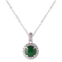 Load image into Gallery viewer, 【Pendant Necklace】Shining Zircon Classic Jadeite Pendant Necklace, S925 Chain for Women Skin Care, Perfect Elegant Gift for Lover